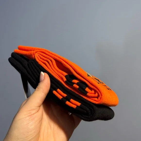 NWT Chucky two pack knee high socks black and orange - Picture 6 of 6